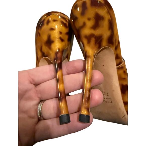 Gucci Patent Peep Toe Tortoise Shell Heels Sz. 7.5 - Picture 8 of 8